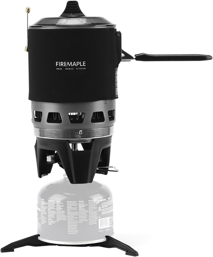 Fire-Maple FMS-X3 0.8 Litre Camping Stove Portable Gas Backpacking Stove with Electric ignition Pot Support & Fuel Can Stabiliser Jet Burner Pot System for Outdoor Trekking Hiking(Black)