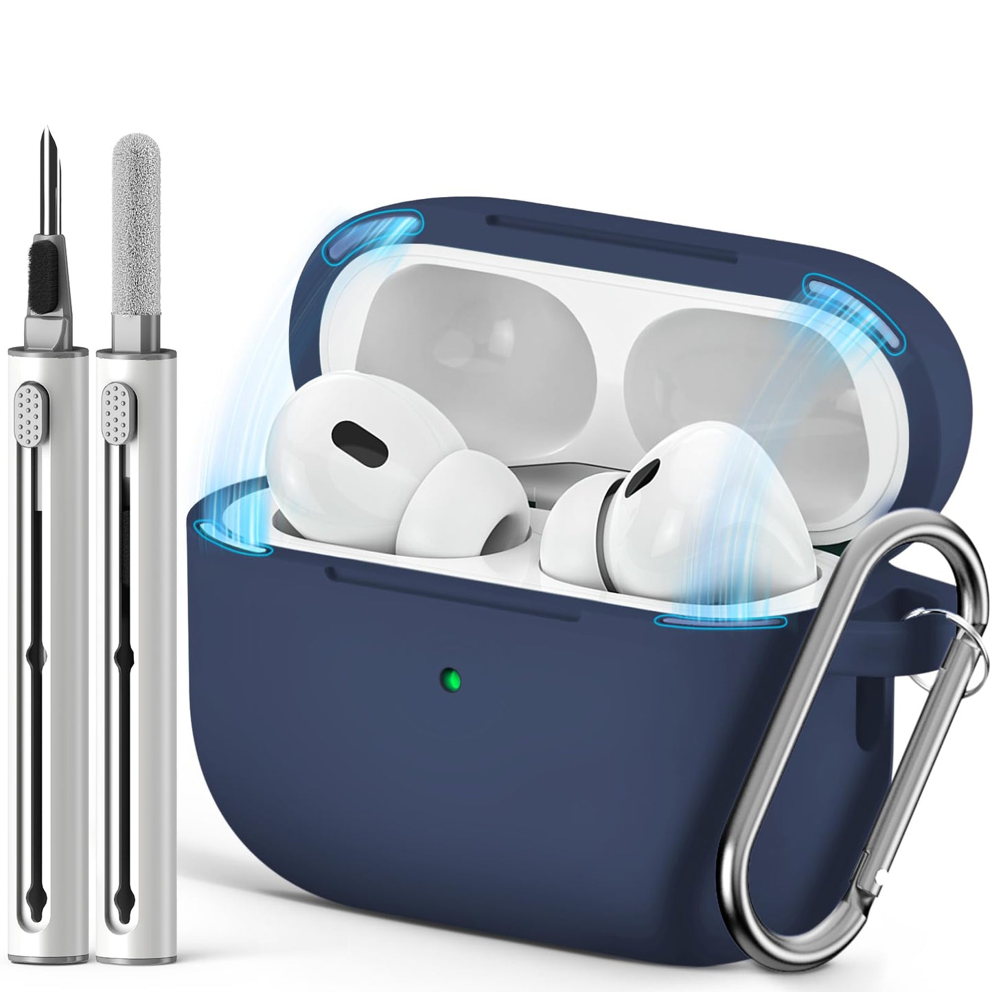 Inesore Compatible with AirPods Pro 3 Case with Cleaning Kit, Silicone Protective Case Cover for Apple Air Pods Pro 3rd (2025), Unisex Design - Black