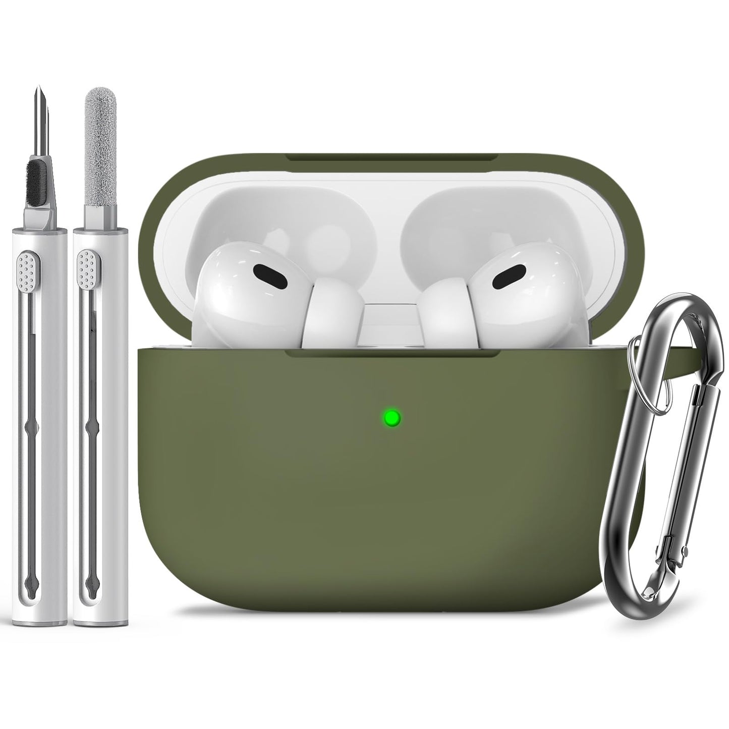 Inesore Compatible with AirPods Pro 3 Case with Cleaning Kit, Silicone Protective Case Cover for Apple Air Pods Pro 3rd (2025), Unisex Design - Black