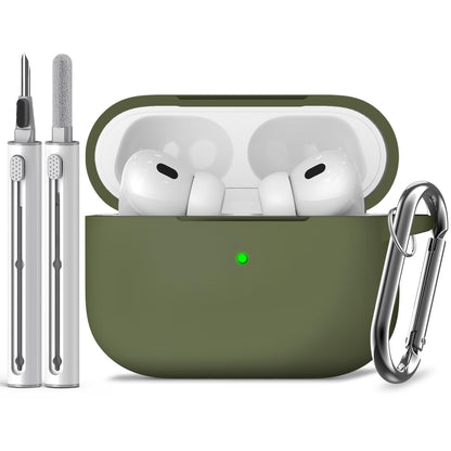 Inesore Compatible with AirPods Pro 3 Case with Cleaning Kit, Silicone Protective Case Cover for Apple Air Pods Pro 3rd (2025), Unisex Design - Black