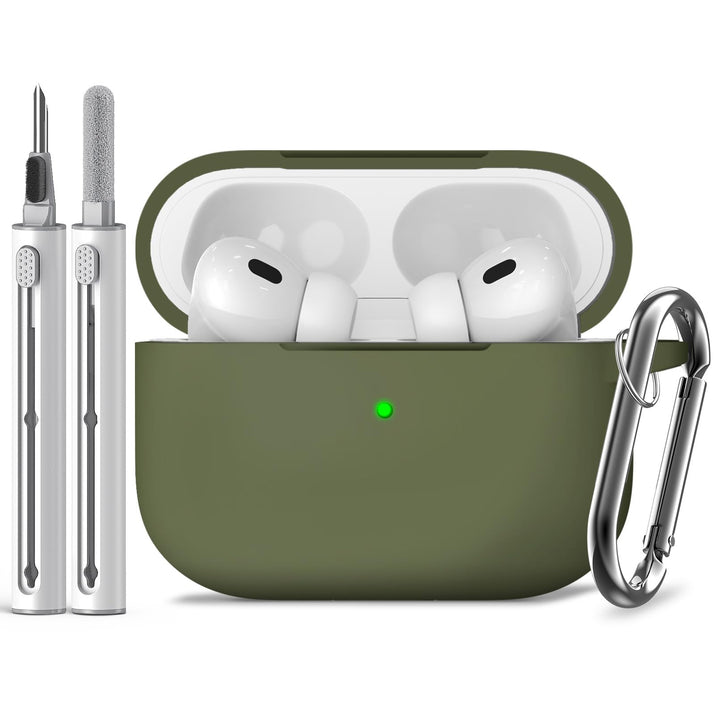 Inesore Compatible with AirPods Pro 3 Case with Cleaning Kit, Silicone Protective Case Cover for Apple Air Pods Pro 3rd (2025), Unisex Design - Black