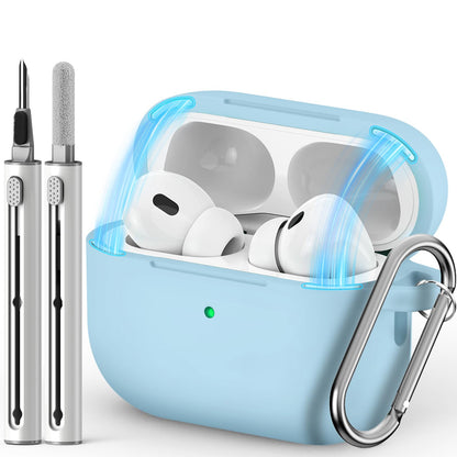 Inesore Compatible with AirPods Pro 3 Case with Cleaning Kit, Silicone Protective Case Cover for Apple Air Pods Pro 3rd (2025), Unisex Design - Black