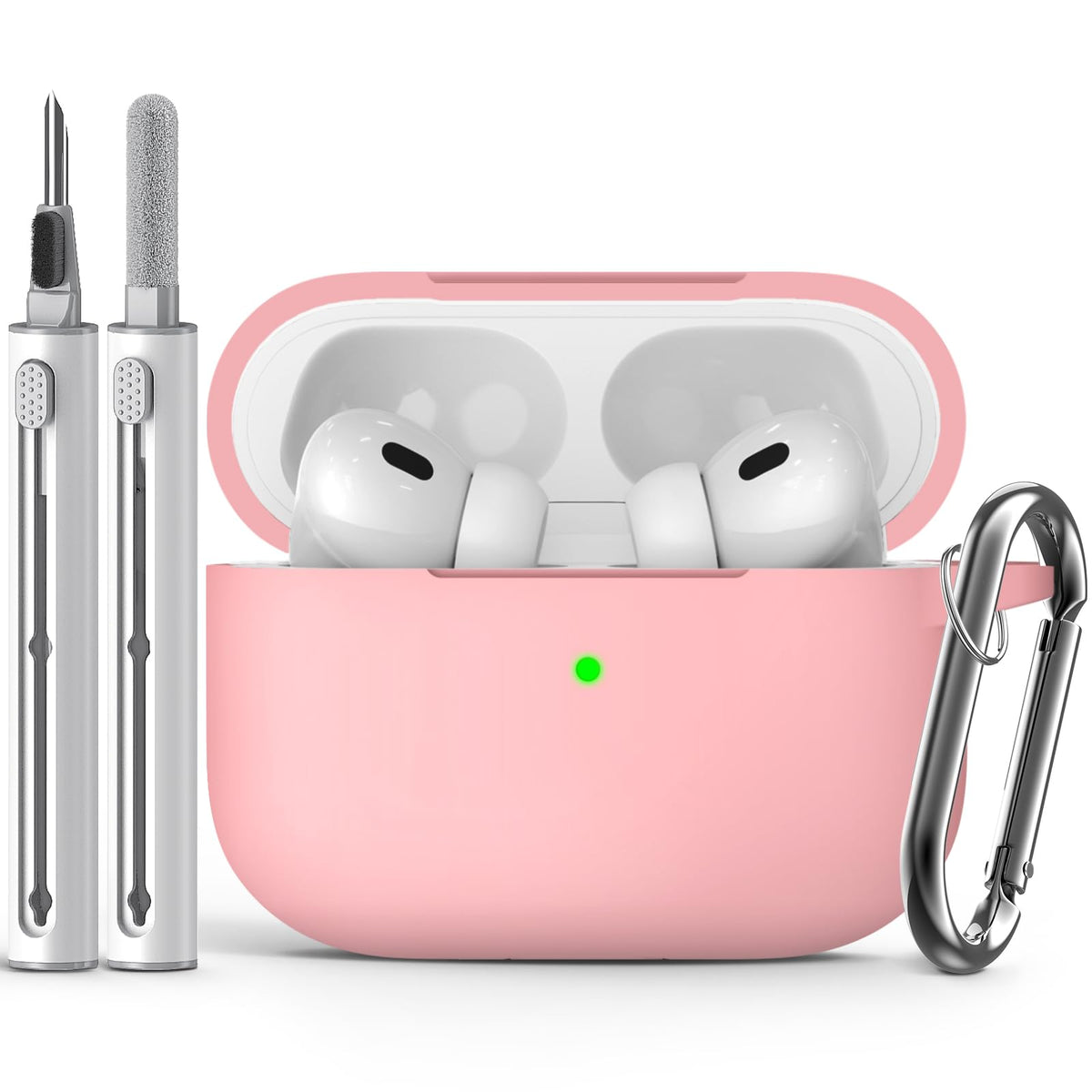 Inesore Compatible with AirPods Pro 3 Case with Cleaning Kit, Silicone Protective Case Cover for Apple Air Pods Pro 3rd (2025), Unisex Design - Black