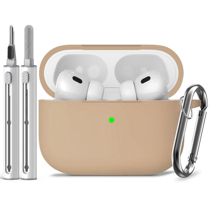 Inesore Compatible with AirPods Pro 3 Case with Cleaning Kit, Silicone Protective Case Cover for Apple Air Pods Pro 3rd (2025), Unisex Design - Black