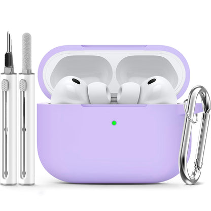 Inesore Compatible with AirPods Pro 3 Case with Cleaning Kit, Silicone Protective Case Cover for Apple Air Pods Pro 3rd (2025), Unisex Design - Black