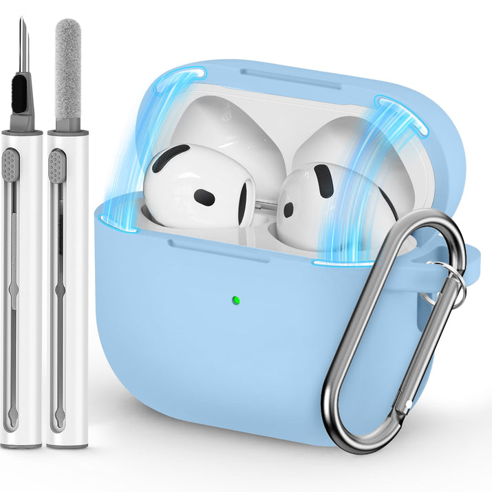 Inesore Compatible with AirPods Pro 3 Case with Cleaning Kit, Silicone Protective Case Cover for Apple Air Pods Pro 3rd (2025), Unisex Design - Black