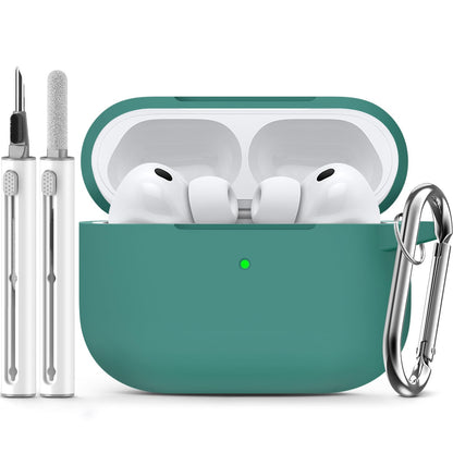 Inesore Compatible with AirPods Pro 3 Case with Cleaning Kit, Silicone Protective Case Cover for Apple Air Pods Pro 3rd (2025), Unisex Design - Black