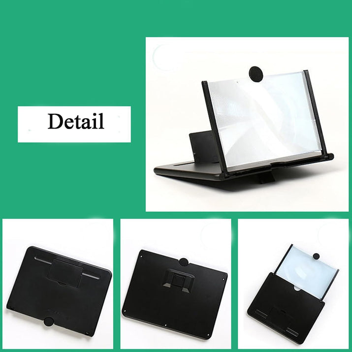 Screen Magnifier 2026 Newest Version, 3d Hd Mobile Phone Screen Amplifier,Screens Magnifier For Cell Phone, Compatible With All Smartphones,3d Movies Magnifiers Gadgets for Gifts (black,12in)