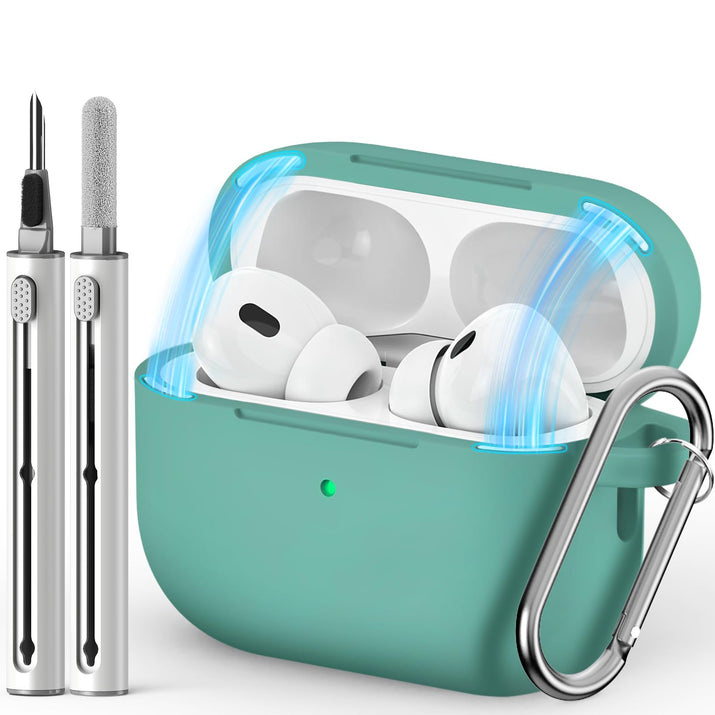 Inesore Compatible with AirPods Pro 3 Case with Cleaning Kit, Silicone Protective Case Cover for Apple Air Pods Pro 3rd (2025), Unisex Design - Black