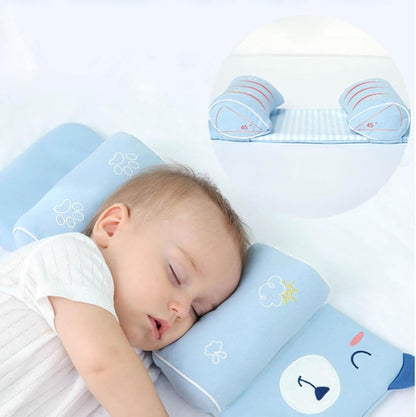 Baby Head Shaping Pillow, Flat Head Pillow, Children's Pillow with Case, Suitable for Babies Sleeping Thin and Flat, Corrects Head Shape, Shapes, Breathable, Silky