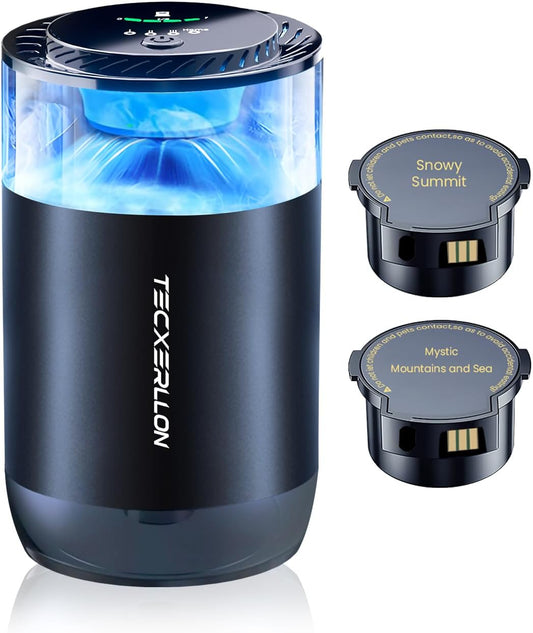 Car Diffuser Air Freshener with Smart Spray Modes, 1600 Sprays, USB-C Rechargeable, Auto On/Off, Essential Oil Level Indicator, 650mAh Battery, 2 Signature Scents, Ambient Light