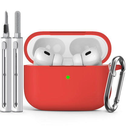 Inesore Compatible with AirPods Pro 3 Case with Cleaning Kit, Silicone Protective Case Cover for Apple Air Pods Pro 3rd (2025), Unisex Design - Black