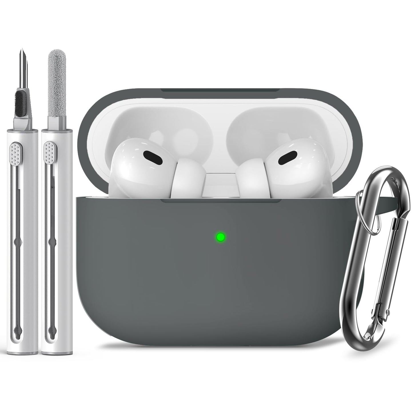 Inesore Compatible with AirPods Pro 3 Case with Cleaning Kit, Silicone Protective Case Cover for Apple Air Pods Pro 3rd (2025), Unisex Design - Black