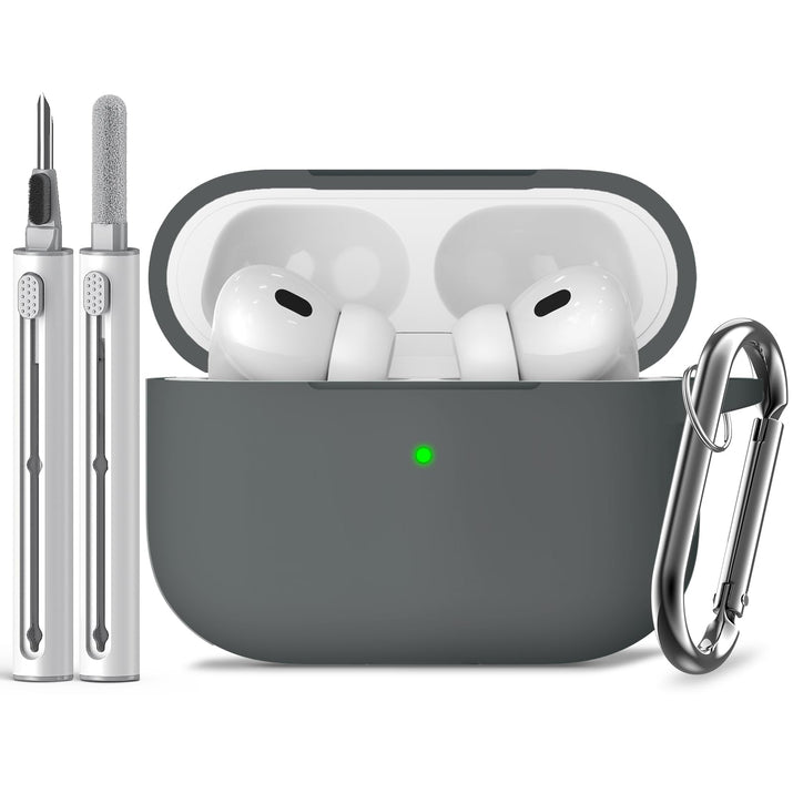 Inesore Compatible with AirPods Pro 3 Case with Cleaning Kit, Silicone Protective Case Cover for Apple Air Pods Pro 3rd (2025), Unisex Design - Black