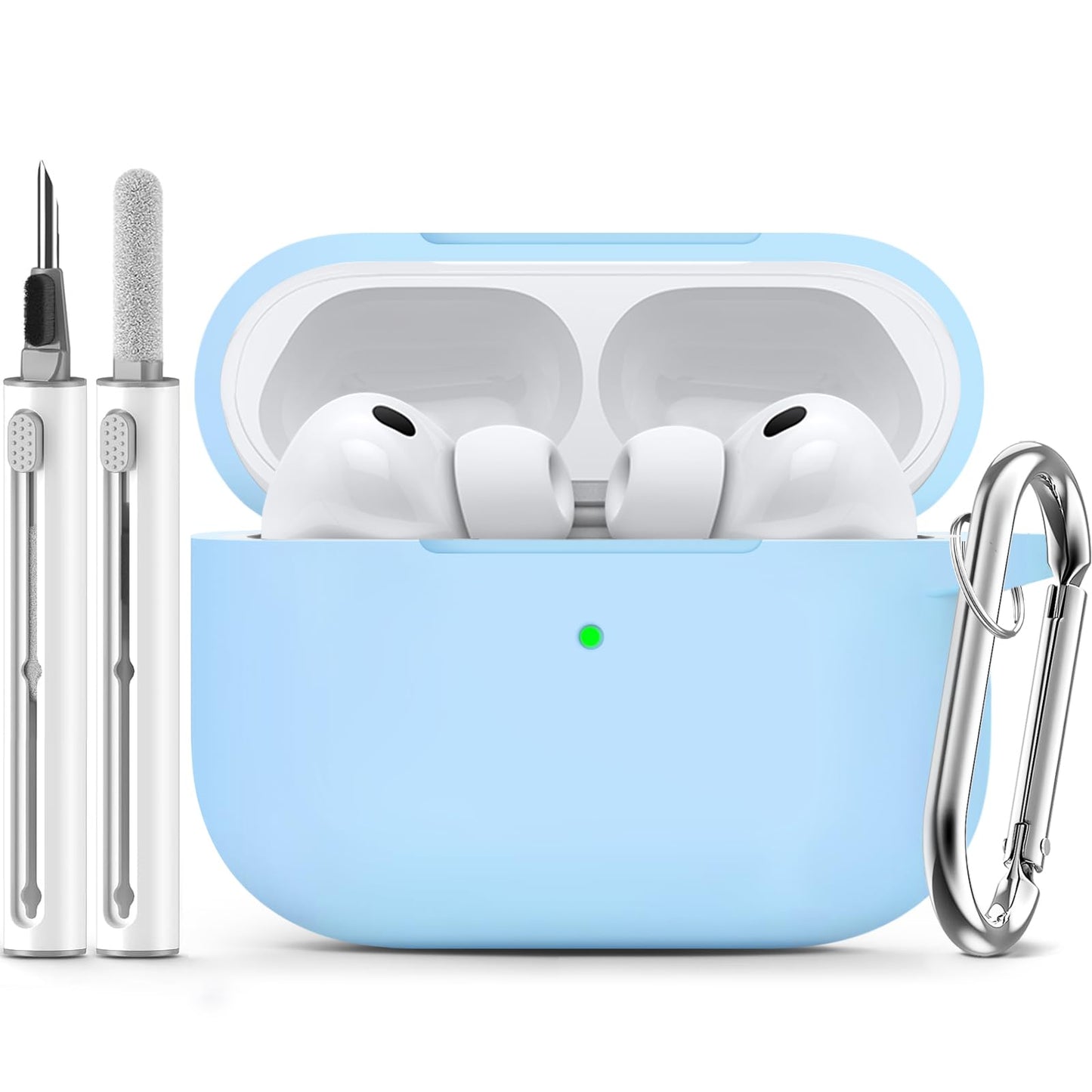 Inesore Compatible with AirPods Pro 3 Case with Cleaning Kit, Silicone Protective Case Cover for Apple Air Pods Pro 3rd (2025), Unisex Design - Black