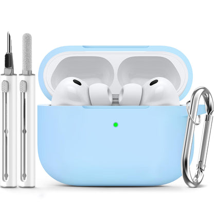 Inesore Compatible with AirPods Pro 3 Case with Cleaning Kit, Silicone Protective Case Cover for Apple Air Pods Pro 3rd (2025), Unisex Design - Black