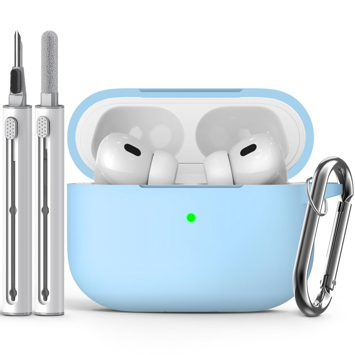 Inesore Compatible with AirPods Pro 3 Case with Cleaning Kit, Silicone Protective Case Cover for Apple Air Pods Pro 3rd (2025), Unisex Design - Black