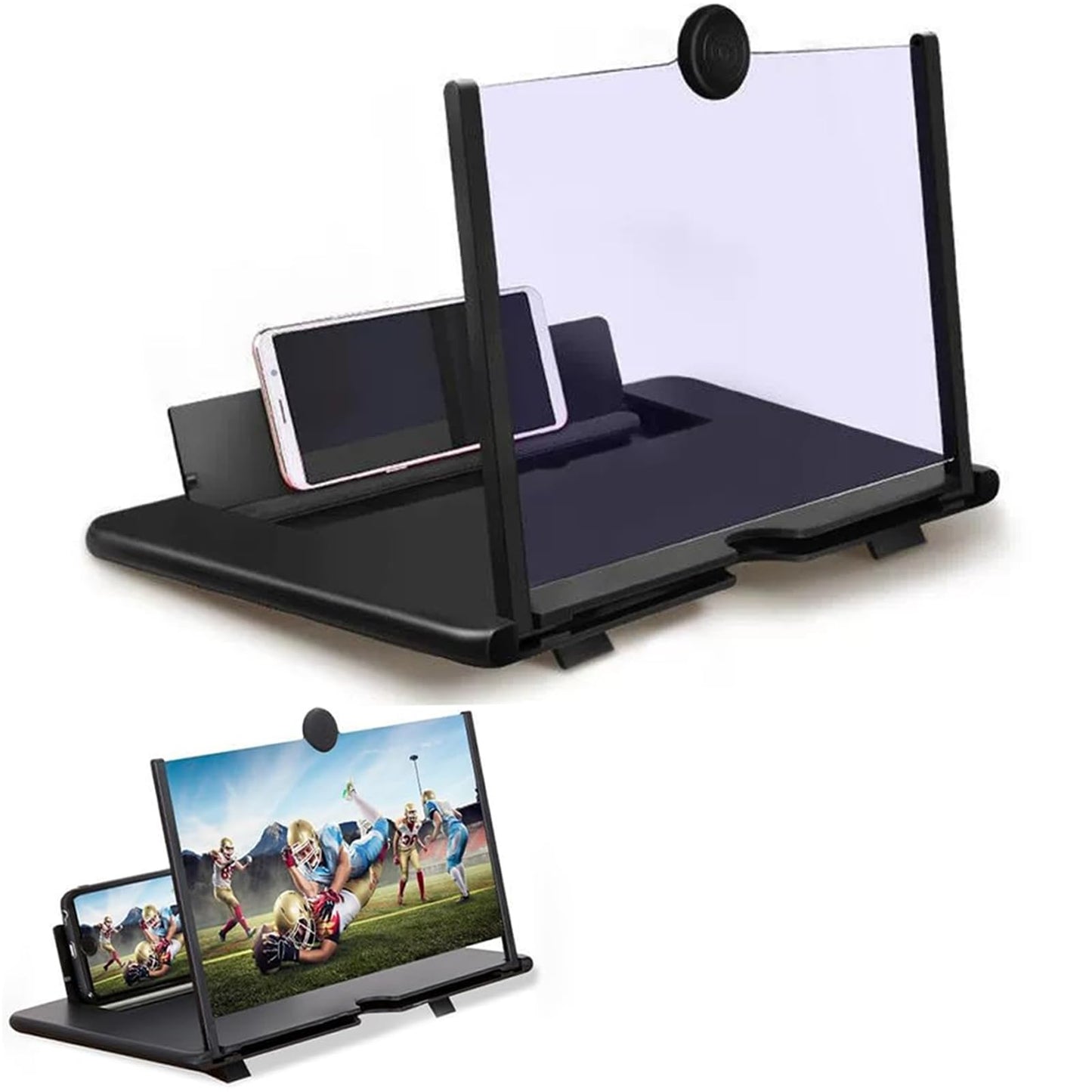 Screen Magnifier 2026 Newest Version, 3d Hd Mobile Phone Screen Amplifier,Screens Magnifier For Cell Phone, Compatible With All Smartphones,3d Movies Magnifiers Gadgets for Gifts (black,12in)