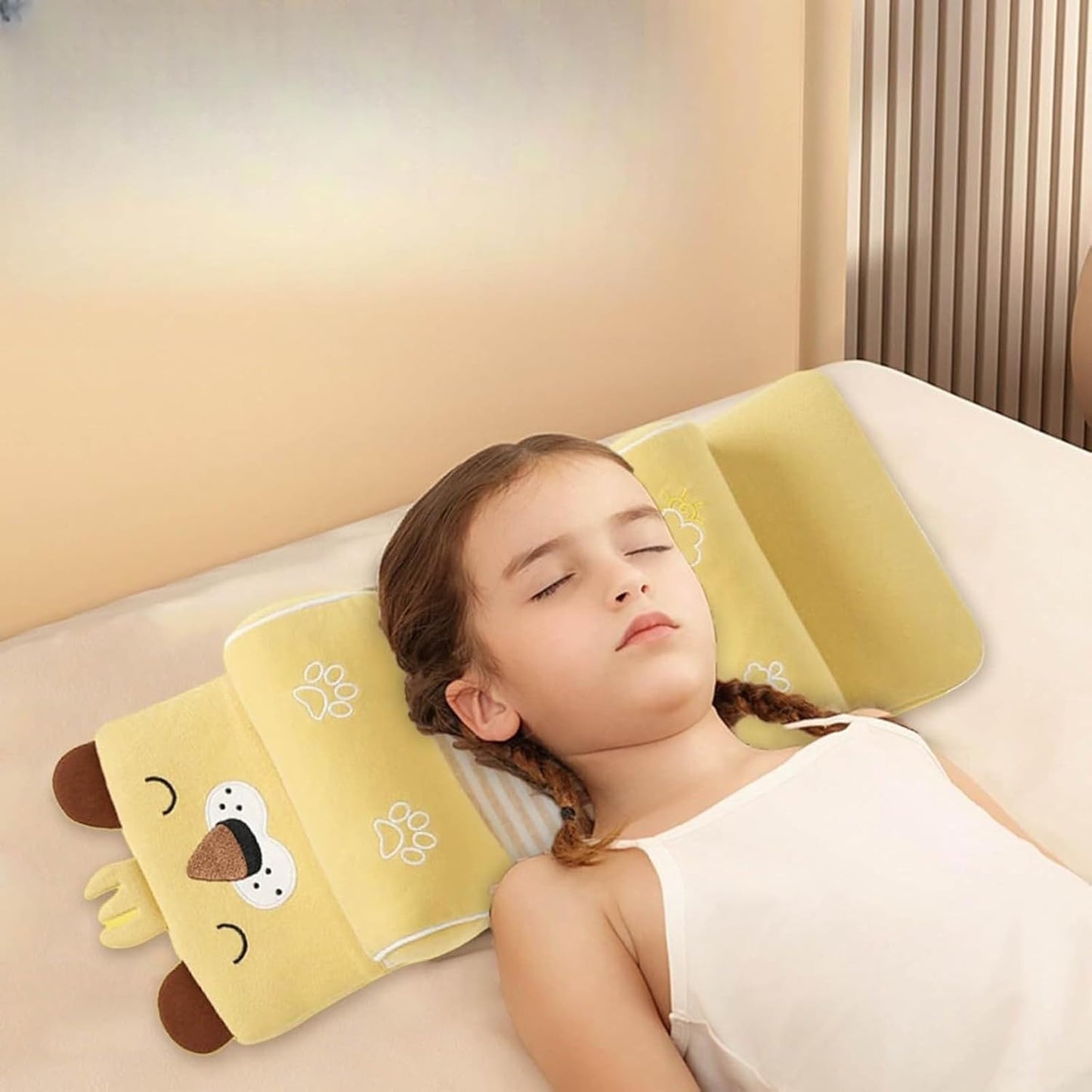 Baby Head Shaping Pillow, Flat Head Pillow, Children's Pillow with Case, Suitable for Babies Sleeping Thin and Flat, Corrects Head Shape, Shapes, Breathable, Silky