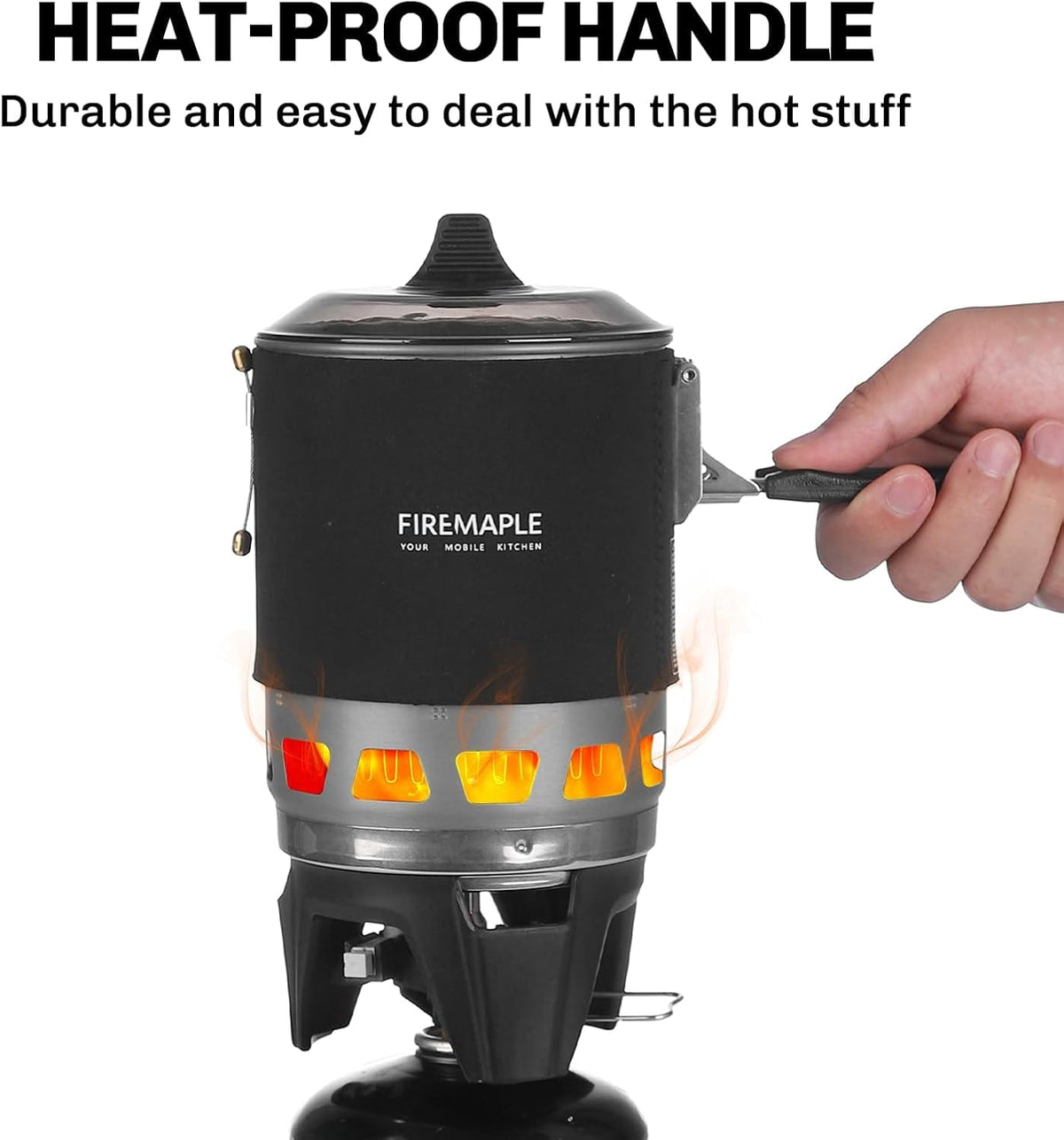 Fire-Maple FMS-X3 0.8 Litre Camping Stove Portable Gas Backpacking Stove with Electric ignition Pot Support & Fuel Can Stabiliser Jet Burner Pot System for Outdoor Trekking Hiking(Black)