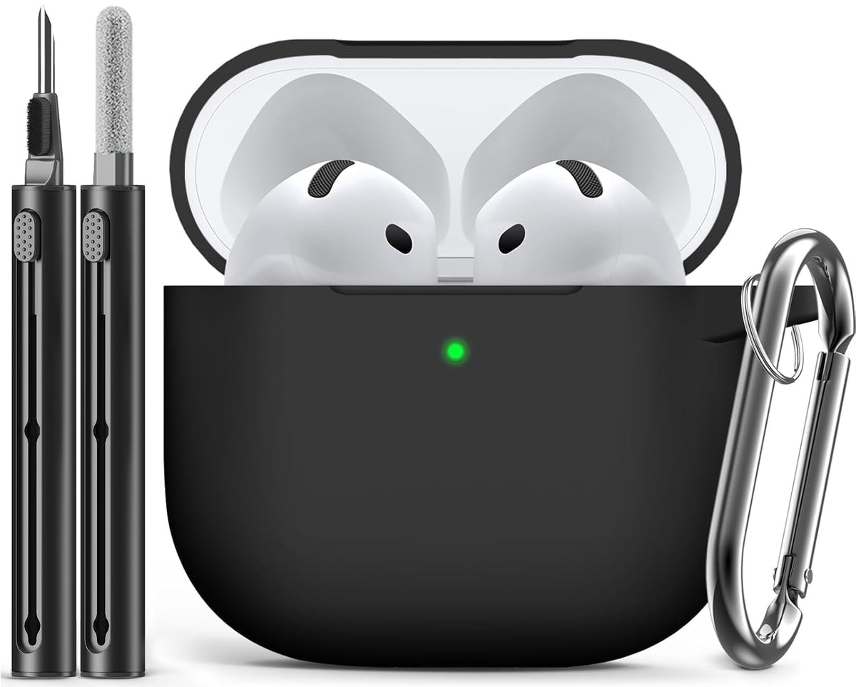 Inesore Compatible with AirPods Pro 3 Case with Cleaning Kit, Silicone Protective Case Cover for Apple Air Pods Pro 3rd (2025), Unisex Design - Black