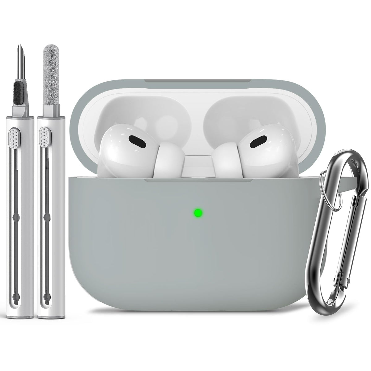 Inesore Compatible with AirPods Pro 3 Case with Cleaning Kit, Silicone Protective Case Cover for Apple Air Pods Pro 3rd (2025), Unisex Design - Black