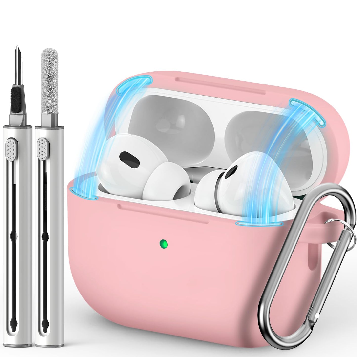 Inesore Compatible with AirPods Pro 3 Case with Cleaning Kit, Silicone Protective Case Cover for Apple Air Pods Pro 3rd (2025), Unisex Design - Black