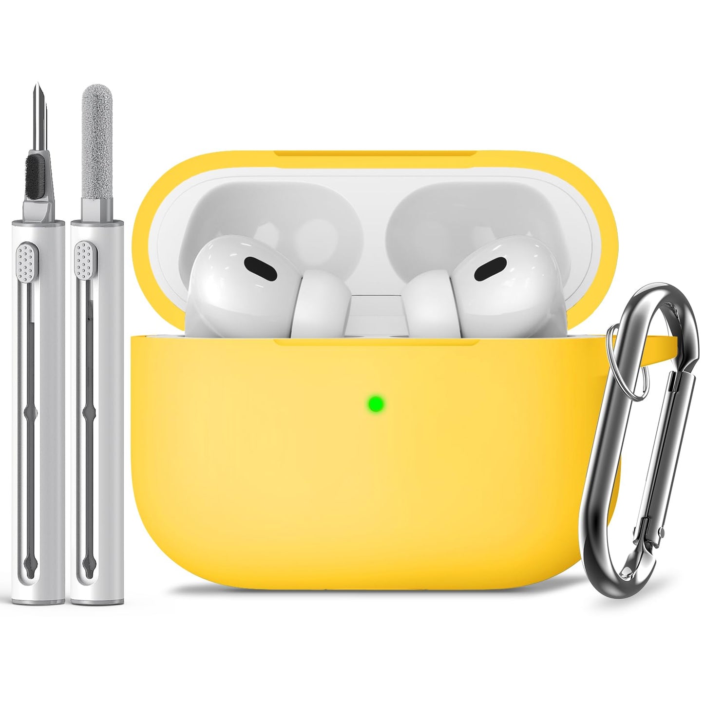 Inesore Compatible with AirPods Pro 3 Case with Cleaning Kit, Silicone Protective Case Cover for Apple Air Pods Pro 3rd (2025), Unisex Design - Black