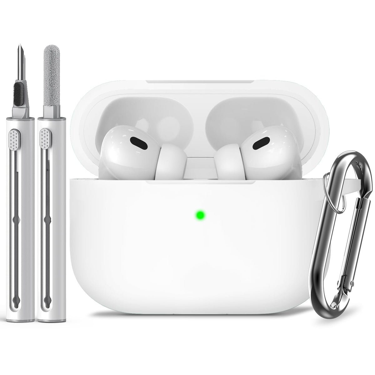 Inesore Compatible with AirPods Pro 3 Case with Cleaning Kit, Silicone Protective Case Cover for Apple Air Pods Pro 3rd (2025), Unisex Design - Black