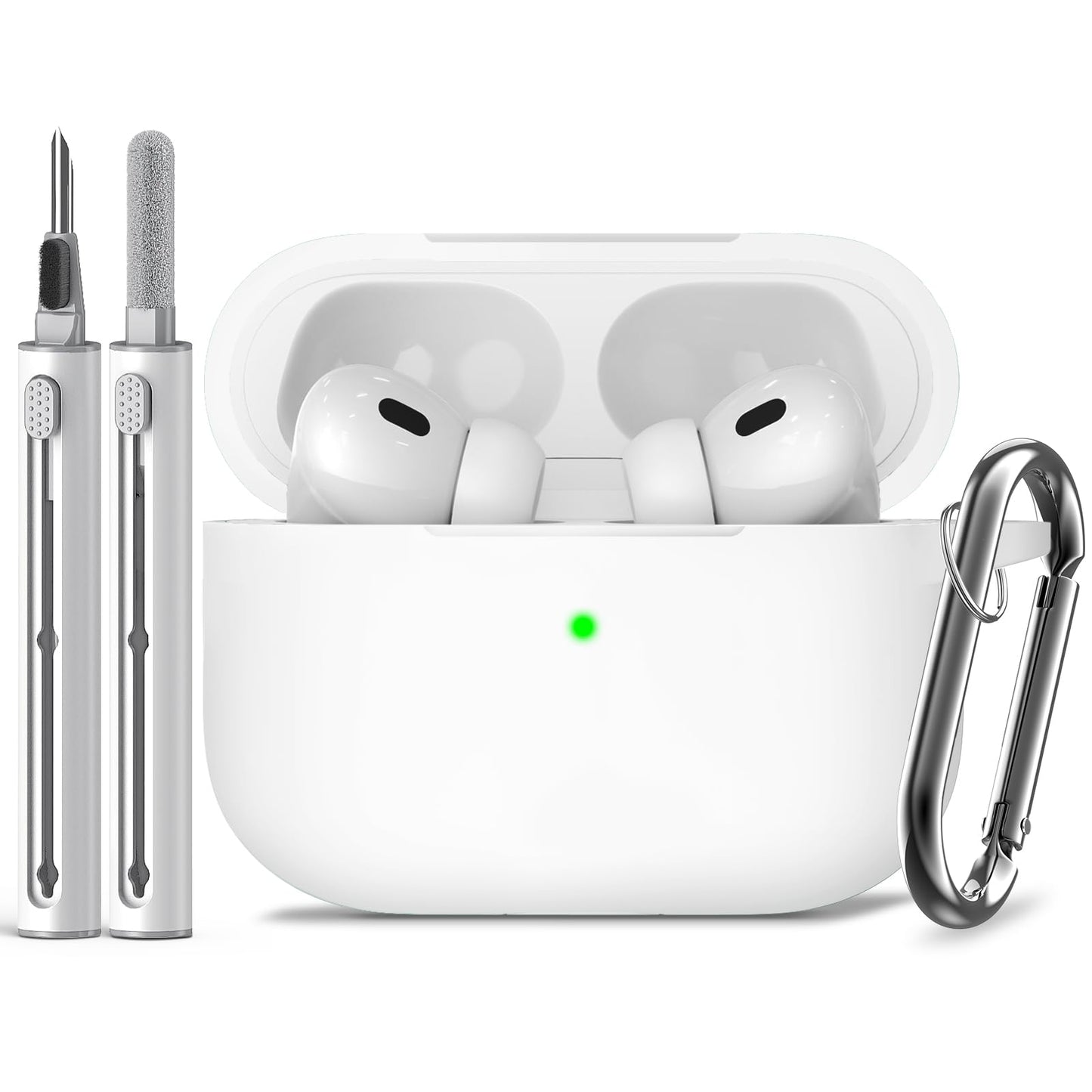 Inesore Compatible with AirPods Pro 3 Case with Cleaning Kit, Silicone Protective Case Cover for Apple Air Pods Pro 3rd (2025), Unisex Design - Black