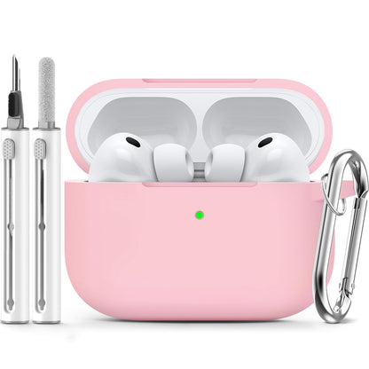 Inesore Compatible with AirPods Pro 3 Case with Cleaning Kit, Silicone Protective Case Cover for Apple Air Pods Pro 3rd (2025), Unisex Design - Black