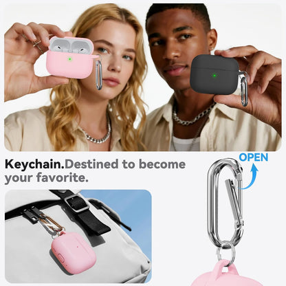 Inesore Compatible with AirPods Pro 3 Case with Cleaning Kit, Silicone Protective Case Cover for Apple Air Pods Pro 3rd (2025), Unisex Design - Black