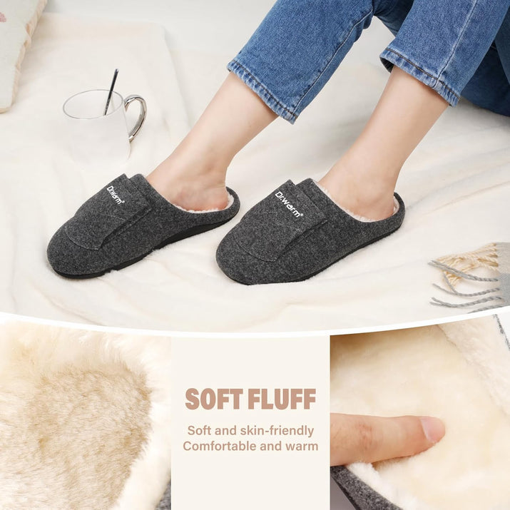 Dr.warm Electric Heated Slippers, Unisex Heating Slipper Winter with Rechargeable Battery for Women Men