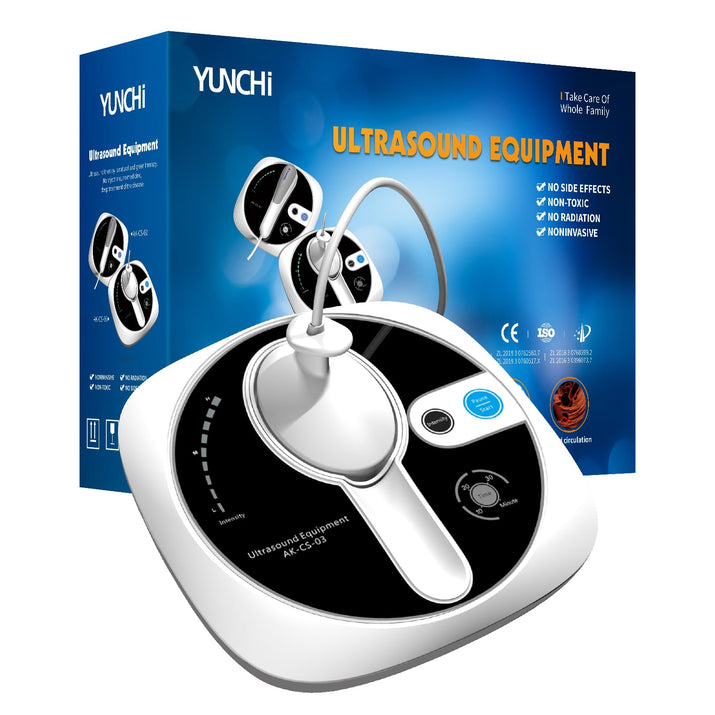 Ultrasound Therapy Machine Portable Massage Device for Muscle and Joint Relief, 5-Level Adjustment Gears, Ultrasonic Physiotherapy Massager Device (White 01)