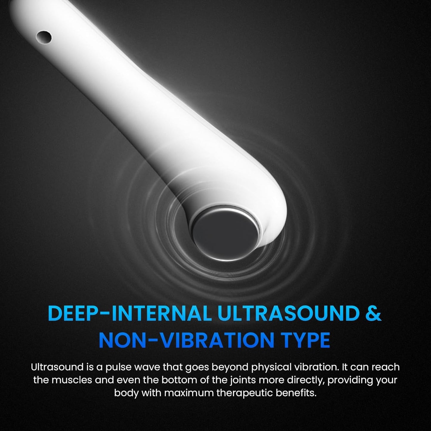 Ultrasound Therapy Machine Portable Massage Device for Muscle and Joint Relief, 5-Level Adjustment Gears, Ultrasonic Physiotherapy Massager Device (White 01)