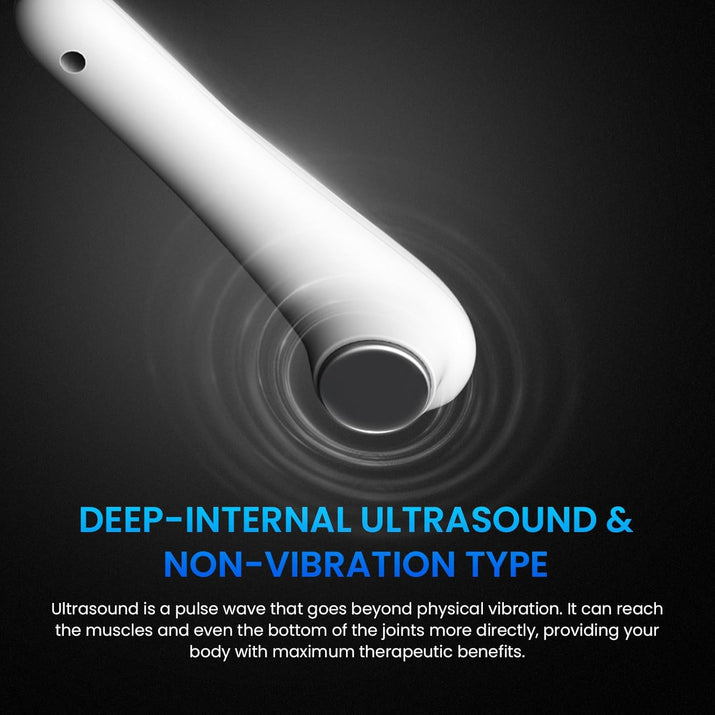 Ultrasound Therapy Machine Portable Massage Device for Muscle and Joint Relief, 5-Level Adjustment Gears, Ultrasonic Physiotherapy Massager Device (White 01)