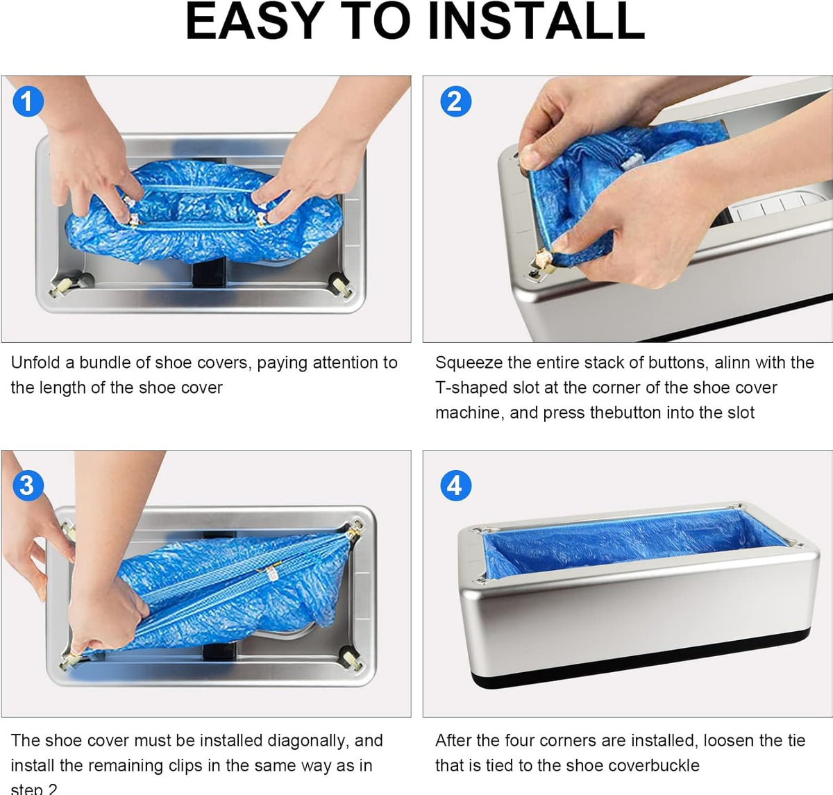 Automatic Shoe Cover Dispenser, Portable Shoe Cover Dispenser with Disposable Plastic Boots and Shoe Covers for Home, Office, Factory (200 PCS)