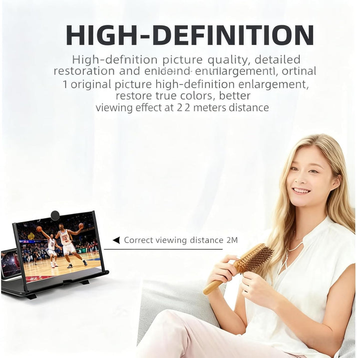 Screen Magnifier 2026 Newest Version, 3d Hd Mobile Phone Screen Amplifier,Screens Magnifier For Cell Phone, Compatible With All Smartphones,3d Movies Magnifiers Gadgets for Gifts (black,12in)