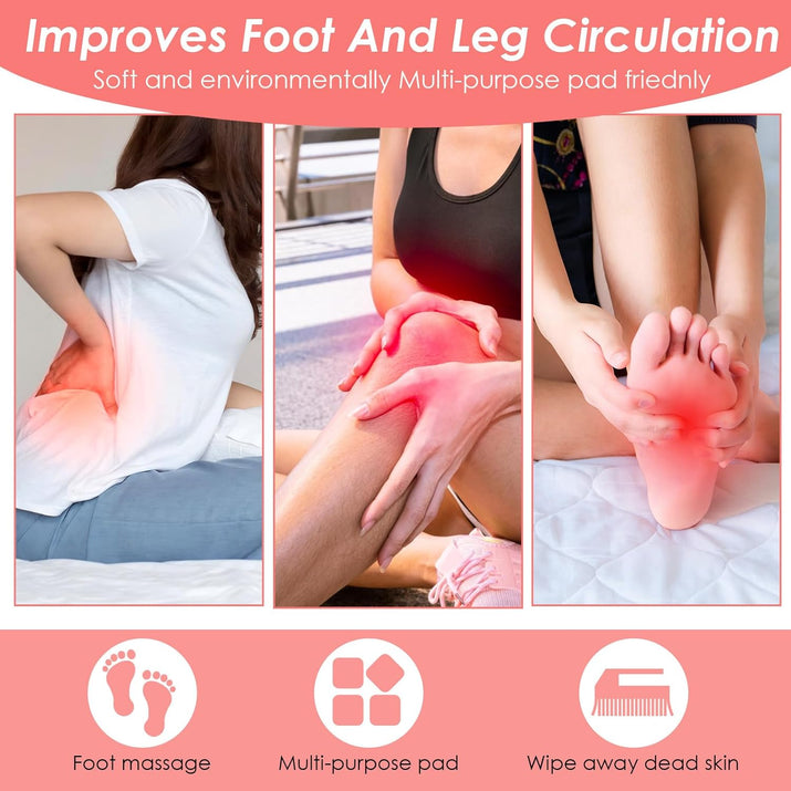 Foot Scrubber Mat,Silicone Foot Scrubber for Shower,Feet Washer for Shower Floor with Non-Slip Suction Cups,Exfoliating Bath Wash Pad,Feet and Back Scrubbers for Showers Floor, Pink