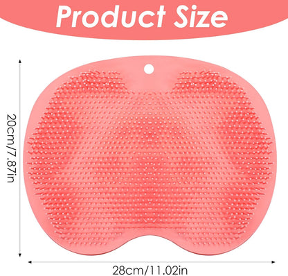 Foot Scrubber Mat,Silicone Foot Scrubber for Shower,Feet Washer for Shower Floor with Non-Slip Suction Cups,Exfoliating Bath Wash Pad,Feet and Back Scrubbers for Showers Floor, Pink