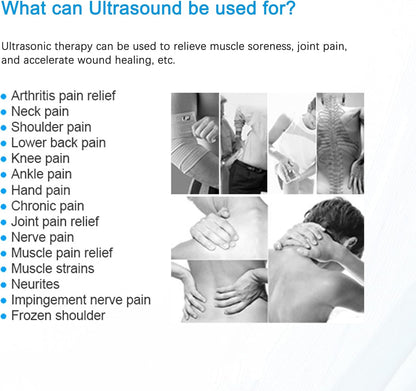 Ultrasound Therapy Machine Portable Massage Device for Muscle and Joint Relief, 5-Level Adjustment Gears, Ultrasonic Physiotherapy Massager Device (White 01)