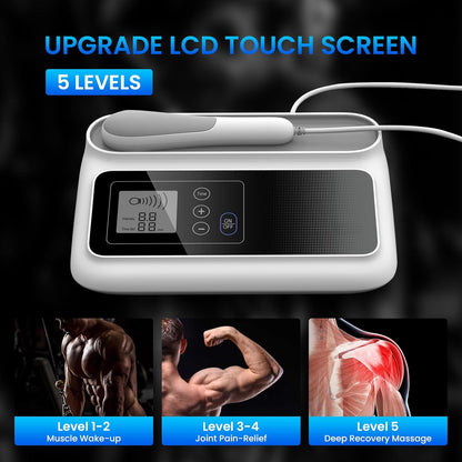 Ultrasound Therapy Machine Portable Massage Device for Muscle and Joint Relief, 5-Level Adjustment Gears, Ultrasonic Physiotherapy Massager Device (White 01)