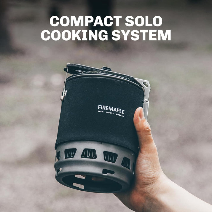 Fire-Maple FMS-X3 0.8 Litre Camping Stove Portable Gas Backpacking Stove with Electric ignition Pot Support & Fuel Can Stabiliser Jet Burner Pot System for Outdoor Trekking Hiking(Black)