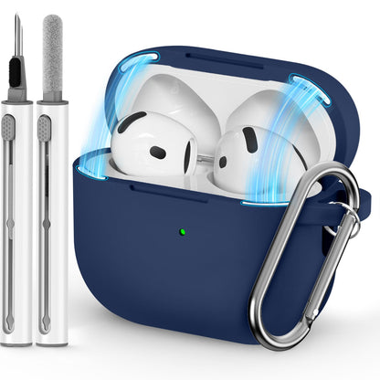 Inesore Compatible with AirPods Pro 3 Case with Cleaning Kit, Silicone Protective Case Cover for Apple Air Pods Pro 3rd (2025), Unisex Design - Black