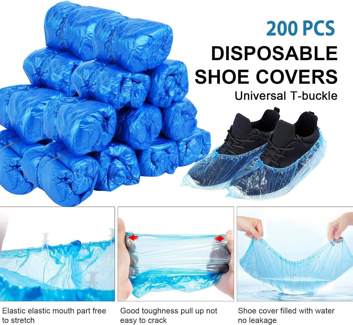 Automatic Shoe Cover Dispenser, Portable Shoe Cover Dispenser with Disposable Plastic Boots and Shoe Covers for Home, Office, Factory (200 PCS)