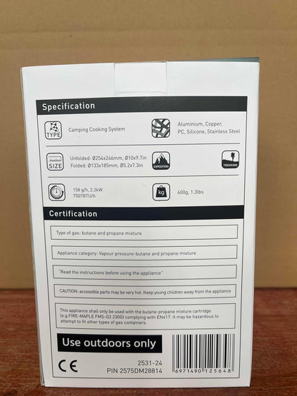 Fire-Maple FMS-X3 0.8 Litre Camping Stove Portable Gas Backpacking Stove with Electric ignition Pot Support & Fuel Can Stabiliser Jet Burner Pot System for Outdoor Trekking Hiking(Black)