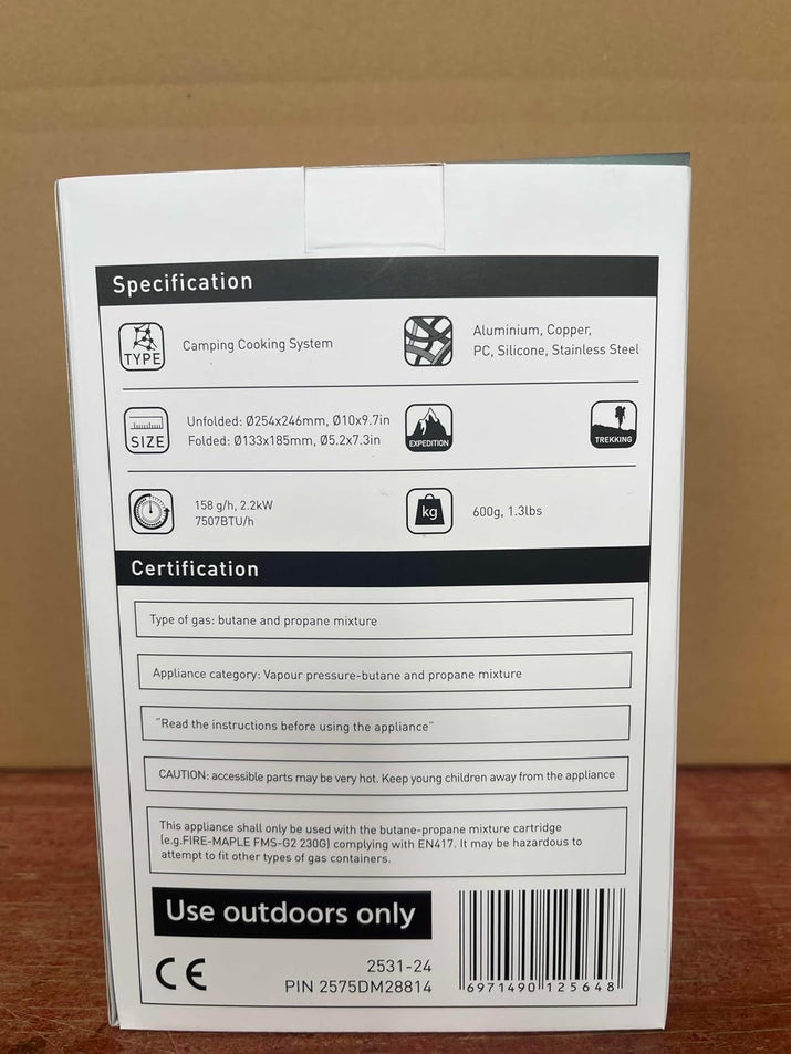 Fire-Maple FMS-X3 0.8 Litre Camping Stove Portable Gas Backpacking Stove with Electric ignition Pot Support & Fuel Can Stabiliser Jet Burner Pot System for Outdoor Trekking Hiking(Black)