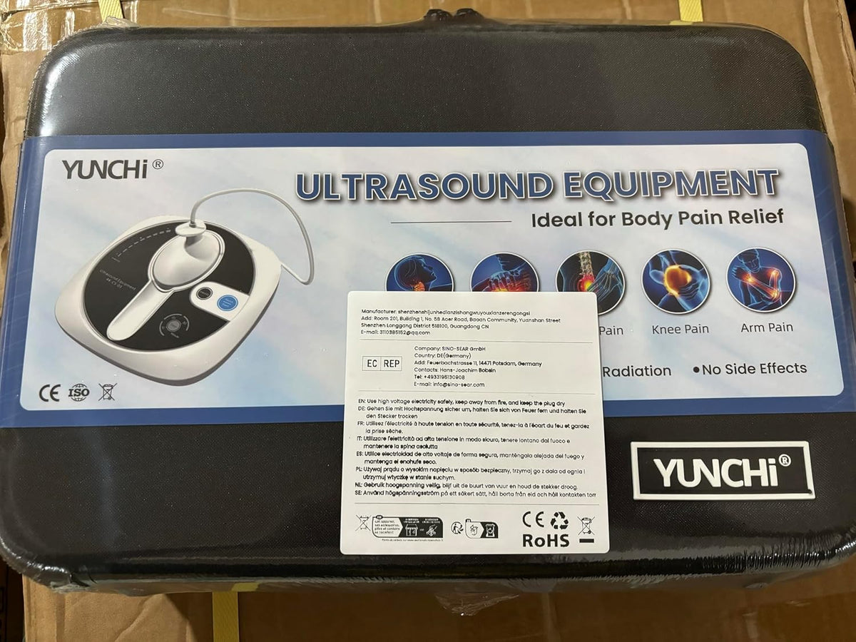 Ultrasound Therapy Machine Portable Massage Device for Muscle and Joint Relief, 5-Level Adjustment Gears, Ultrasonic Physiotherapy Massager Device (White 01)